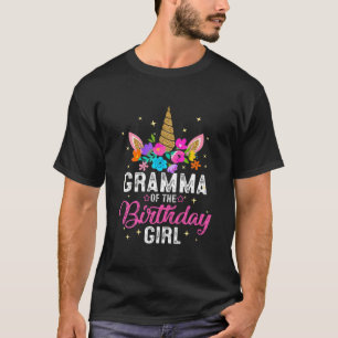 Gramma Of The Birthday Girl Mother Gift Unicorn Bi T-Shirt