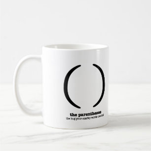 Grammar Coffee Mug Parentheses Punctuation Humour