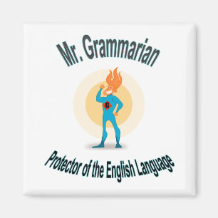 Grammar Fanatic Superhero Magnet
