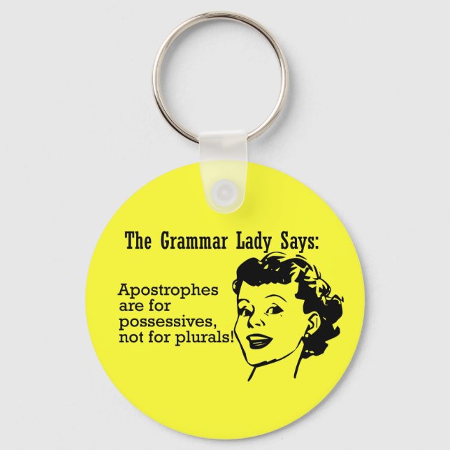 Grammar Lady Apostrophes Keychain (Front)