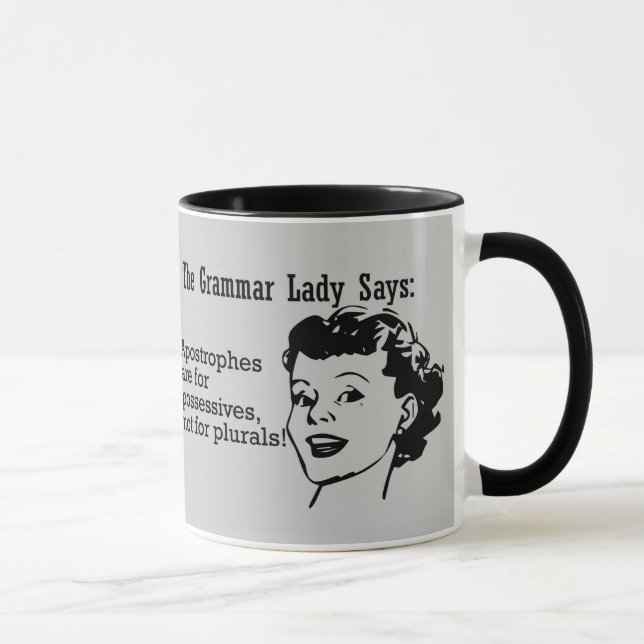 Grammar Lady Apostrophes Mugs (Right)