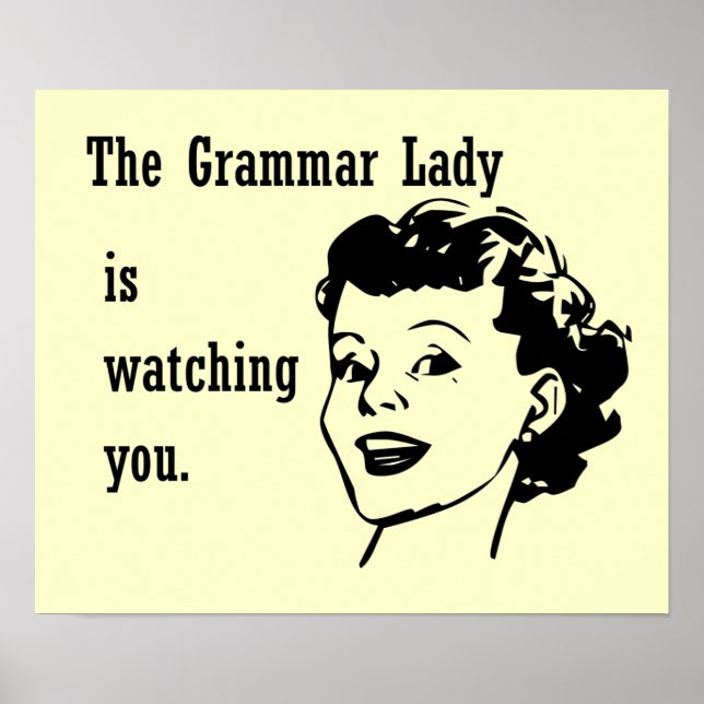 Grammar Lady Watching Postcards Poster (Front)