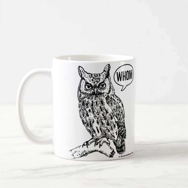 Grammar Mug English Teacher Whom Owl (Left)