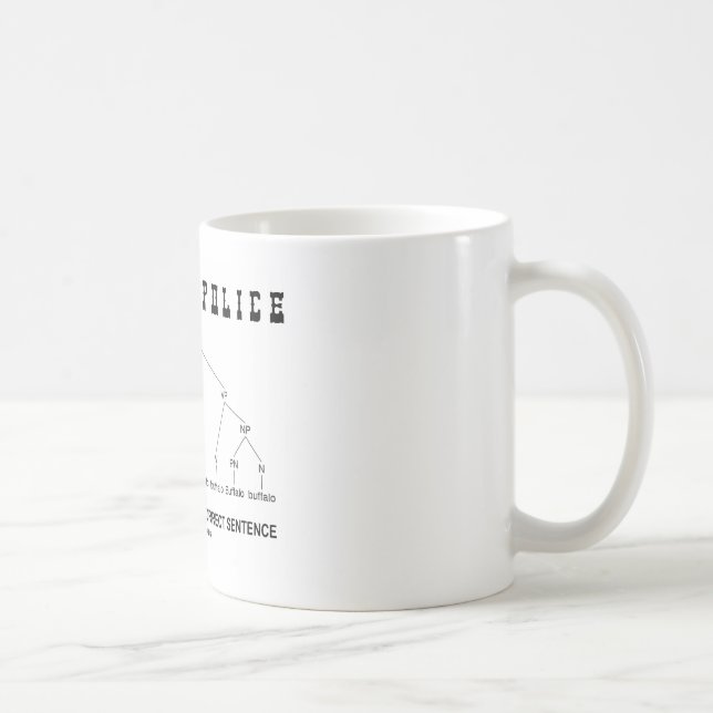 Grammar Police (Buffalo 8 Times Correct Sentence) Coffee Mug (Right)