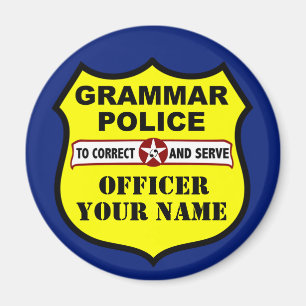 Grammar Police Customisable Magnet