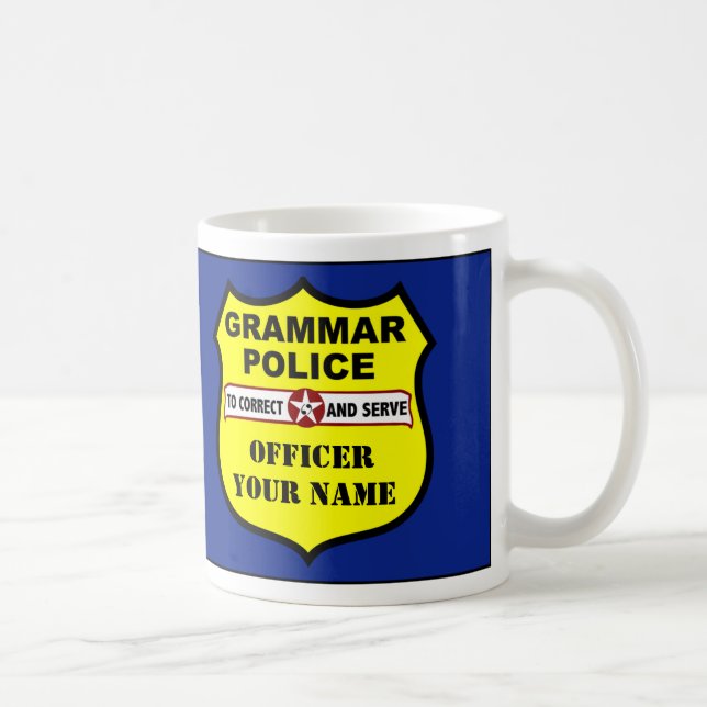 Grammar Police Customisable Mug (Right)