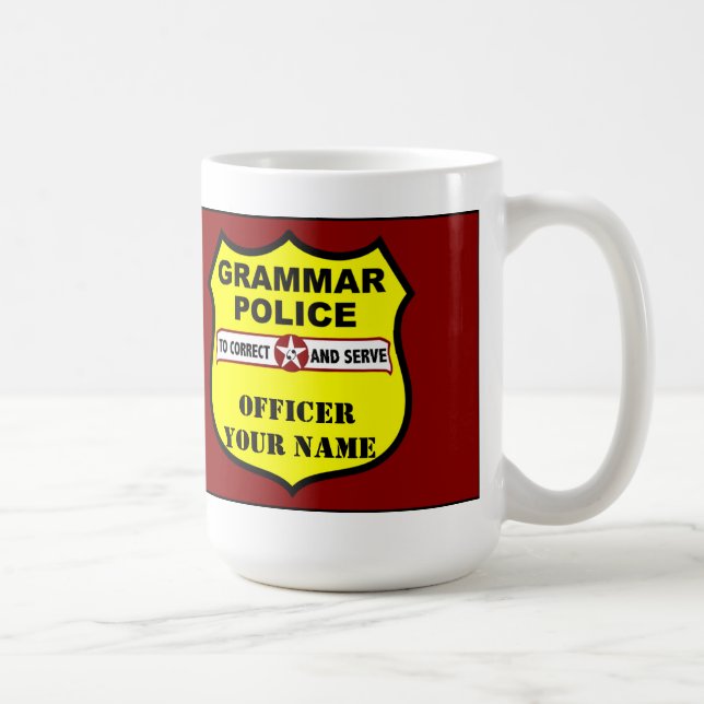 Grammar Police Customisable Mug (Right)