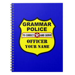 Grammar Police Customisable Notebook