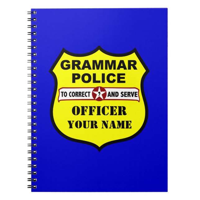 Grammar Police Customisable Notebook (Front)