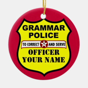 Grammar Police Customisable Ornament