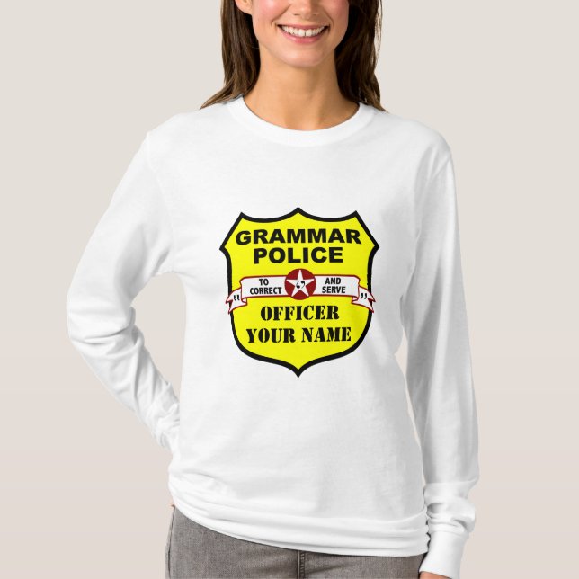 Grammar Police Customisable Tee (Front)