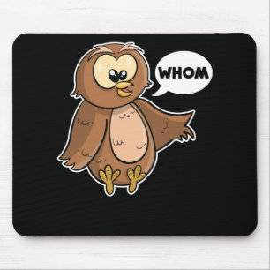 Grammar Police Funny Owl Who Whom English Teacher Mouse Mat