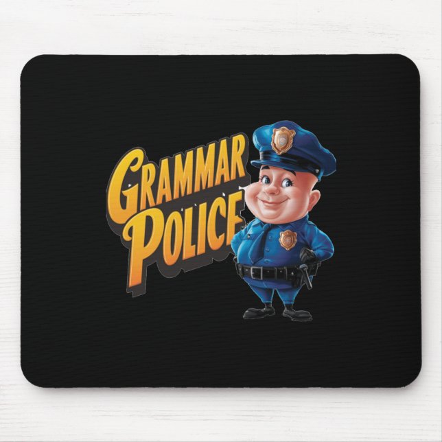 Grammar Police. Grammar S. English Lover  Mouse Mat (Front)