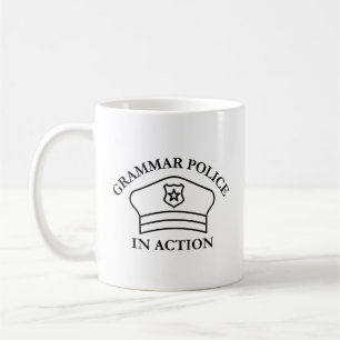 Grammar Police In Action   Funny English Teacher Coffee Mug