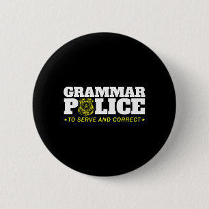 Grammar Police Officer Funny Badge Halloween