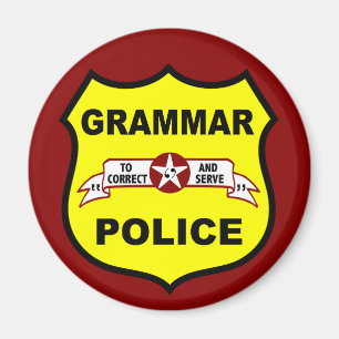 Grammar Police Round Magnet