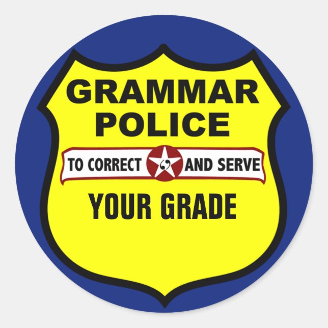 Grammar Police Teacher Grading Stickers (Front)