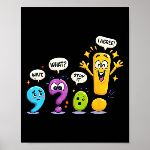 Grammar Punctuation Marks Funny English Teacher St Poster