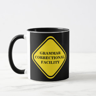Grammar Warning Sign Personalise Mug