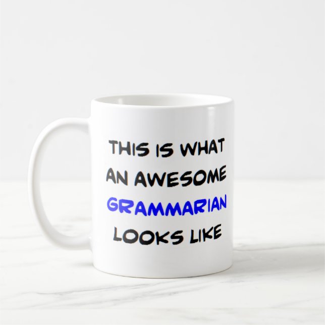 grammarian, awesome coffee mug (Left)
