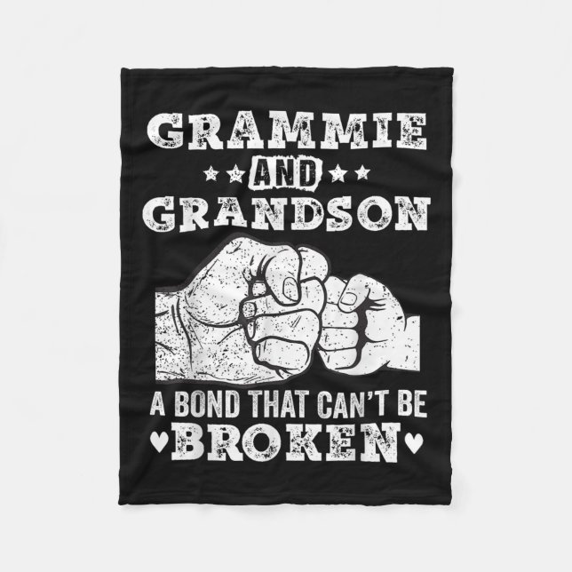 Grammie And Grandson A Bond That Can't Be Broken G Fleece Blanket (Front)
