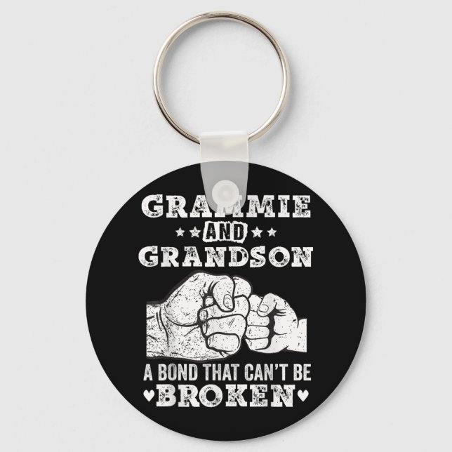 Grammie And Grandson A Bond That Can't Be Broken G Key Ring (Front)
