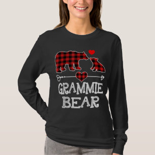 Grammie Bear Christmas Pajama Red Plaid Buffalo Fa T-Shirt
