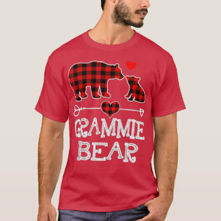 Grammie Bear Christmas Pajama Red Plaid Buffalo Fa T-Shirt