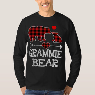 Grammie Bear Christmas Pajama Red Plaid Buffalo Fa T-Shirt