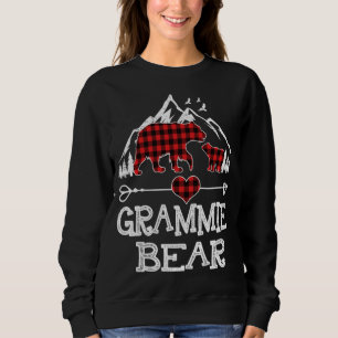 Grammie Bear Shirt, Red Buffalo Plaid Grammie Bear Sweatshirt