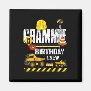 Grammie Birthday Crew Construction Excavator Party Magnet