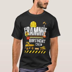 Grammie Birthday Crew Construction Excavator Party T-Shirt