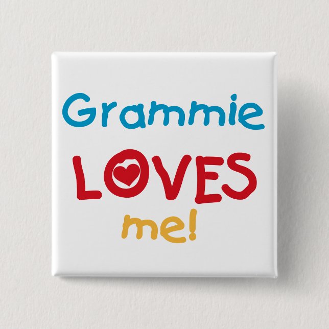 Grammie Loves Me T-shirts and Gifts 15 Cm Square Badge (Front)