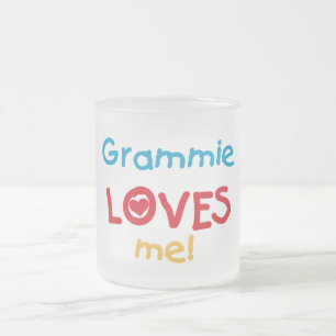 Grammie Loves Me T-shirts and Gifts Frosted Glass Coffee Mug