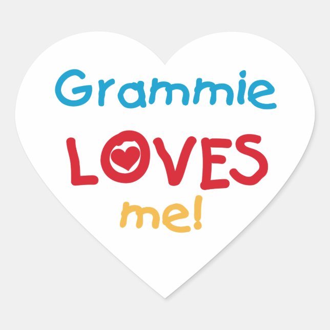 Grammie Loves Me T-shirts and Gifts Heart Sticker (Front)