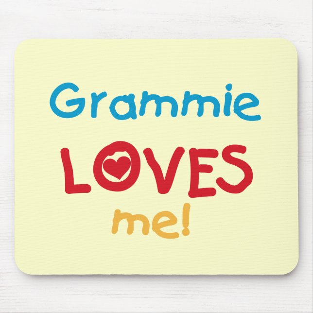 Grammie Loves Me T-shirts and Gifts Mouse Mat (Front)