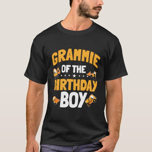 Grammie Of The Birthday Boy Construction Worker Bd T-Shirt (Front)
