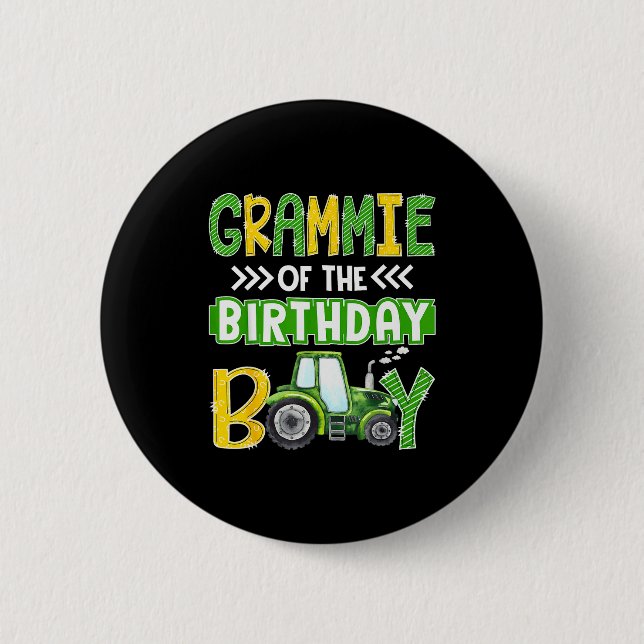 Grammie Of The Birthday Boy Tractors Farm Trucks F 6 Cm Round Badge (Front)