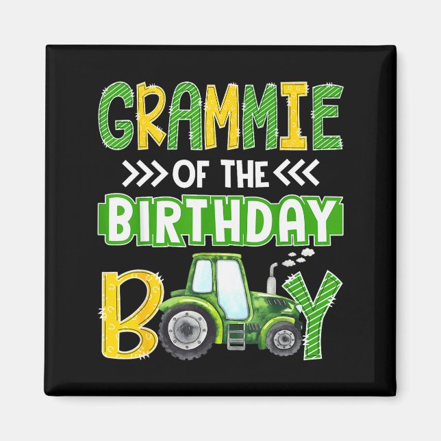 Grammie Of The Birthday Boy Tractors Farm Trucks F Magnet (Front)