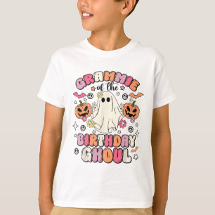 Grammie Of The Birthday Ghoul Groovy Halloween Gho T-Shirt
