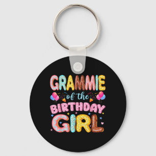 Grammie of The Birthday Girl Doughnut Lover Party Key Ring