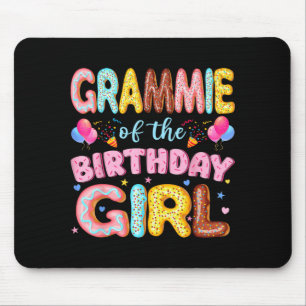 Grammie of The Birthday Girl Doughnut Lover Party Mouse Mat