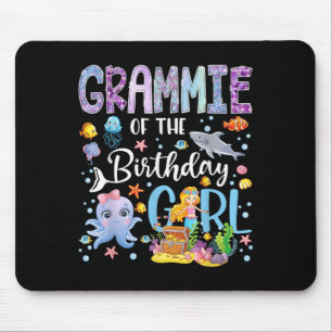 Grammie Of The Birthday Girl Mermaid Ocean Aquariu Mouse Mat