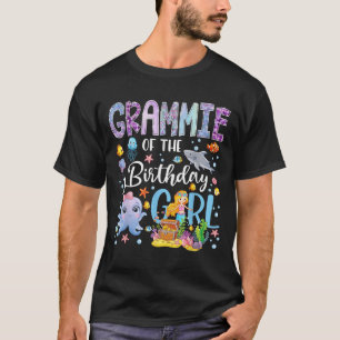 Grammie Of The Birthday Girl Mermaid Ocean Aquariu T-Shirt