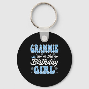 Grammie Of The Birthday Girl Snowflakes Winter Chr Key Ring