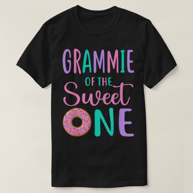 Grammie of the Sweet One Grandma 1st Birthday Girl T-Shirt (Design Front)
