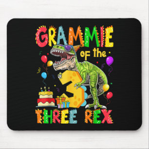 Grammie Of The Three Rex 3rd Birthday Boy Dinosaur Mouse Mat