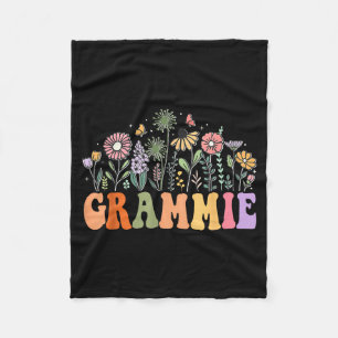 Grammie Wildflower Floral Birthday Baby Shower New Fleece Blanket