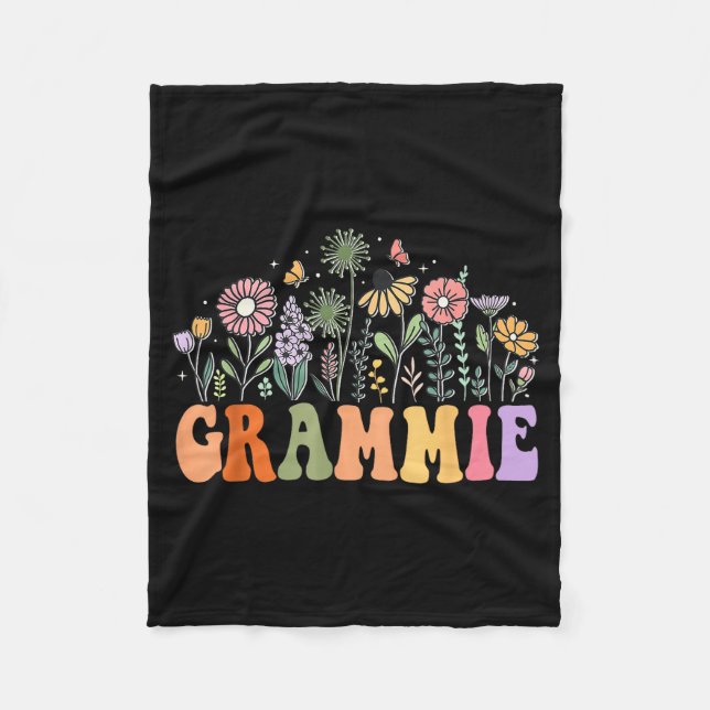 Grammie Wildflower Floral Birthday Baby Shower New Fleece Blanket (Front)