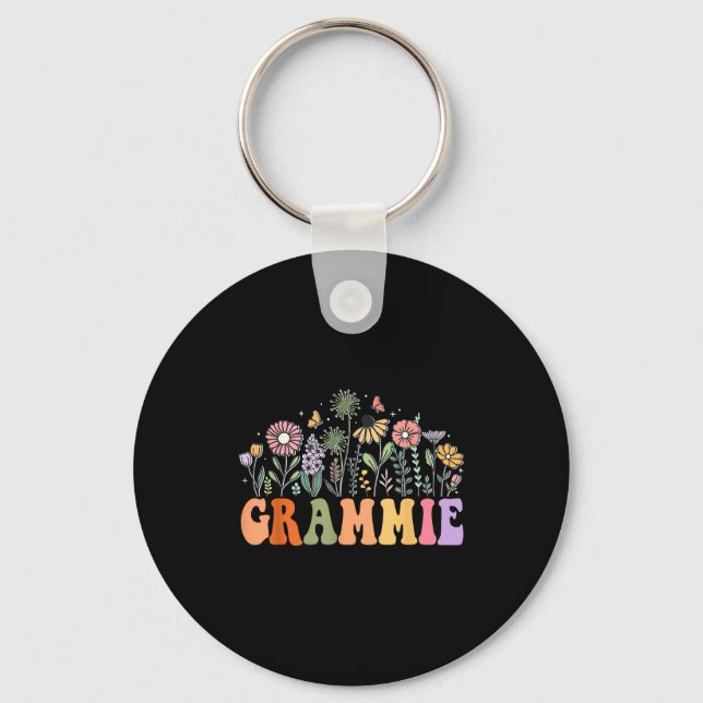 Grammie Wildflower Floral Birthday Baby Shower New Key Ring (Front)